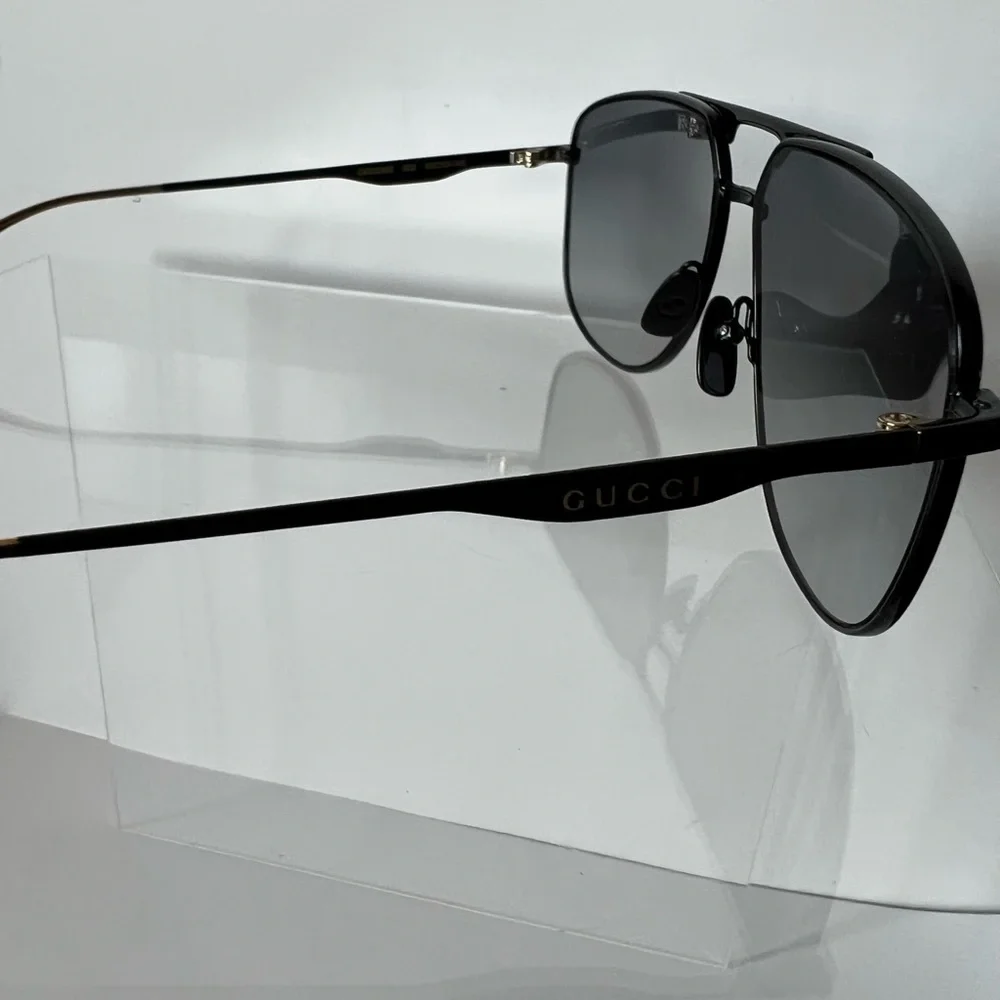 Gucci black aviator sunglasses unisex - Picture 3 of 10